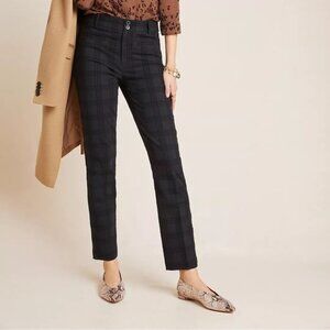Anthropologie Essential Slim Leg Jacquard Trouser Size 2 Petite